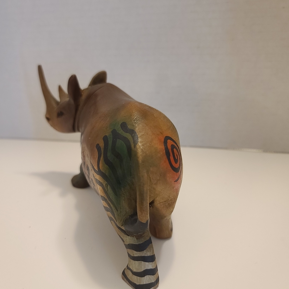 Hand Carved Rhinoceros - Picture 4 of 4